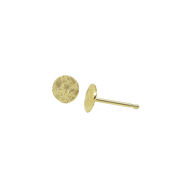 Gold textured disc earrings